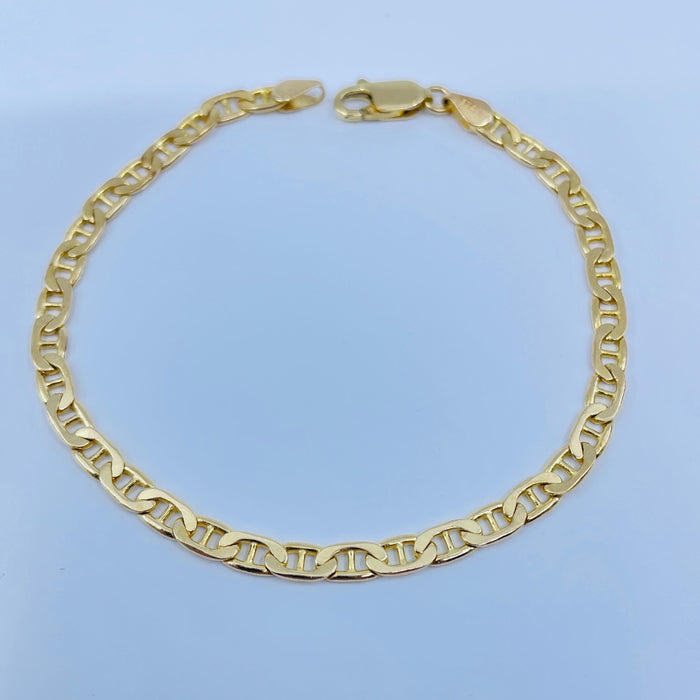 7” 14kt Yellow Gold Gucci style link bracelet