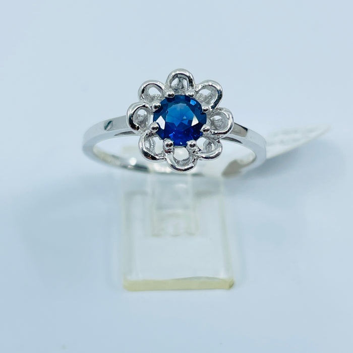 14kt White Gold Blue Sapphire Ring