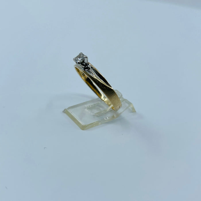 14kt TuTone .10ct Diamond Engagement Ring