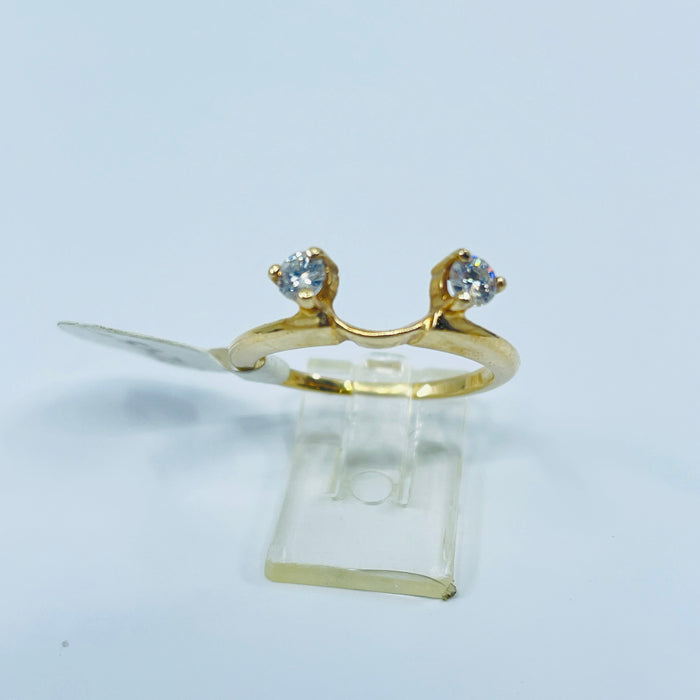 14kt Yellow Gold 2 Moissanite Ring wrap
