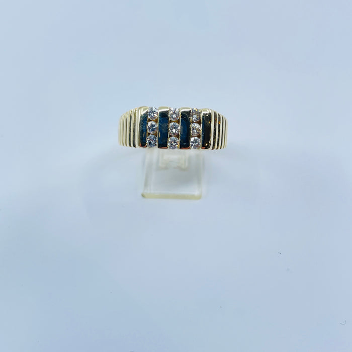 14kt Yellow Gold 1/2ctw 9 diamond ring
