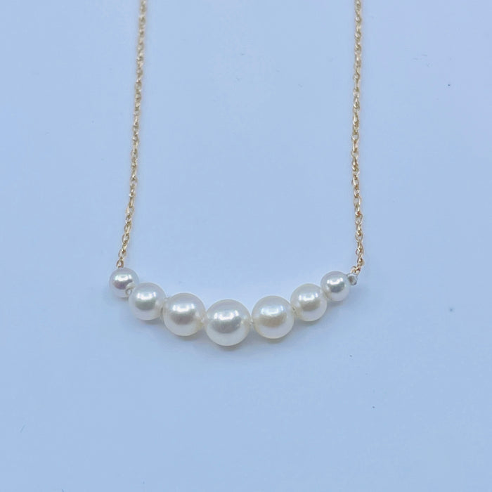 14kt Yellow Gold Graduated 7 Pearl Necklace