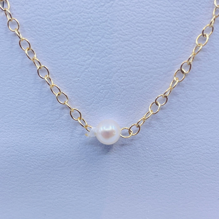 16” YGF 3mm Promise Pearl Necklace