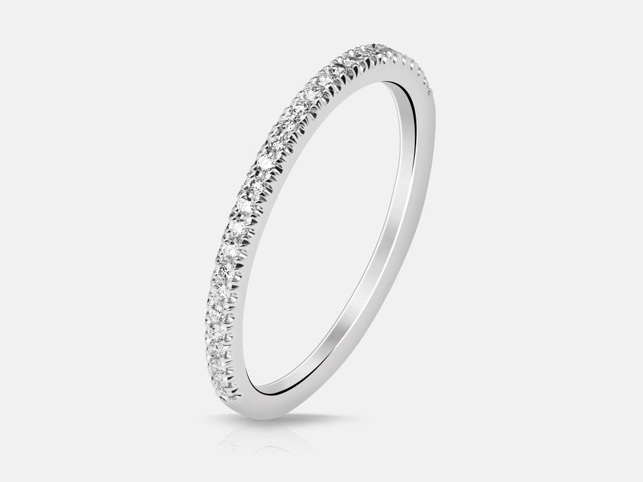 Straight fish-tail diamond band with 12 diamonds at .12ctw