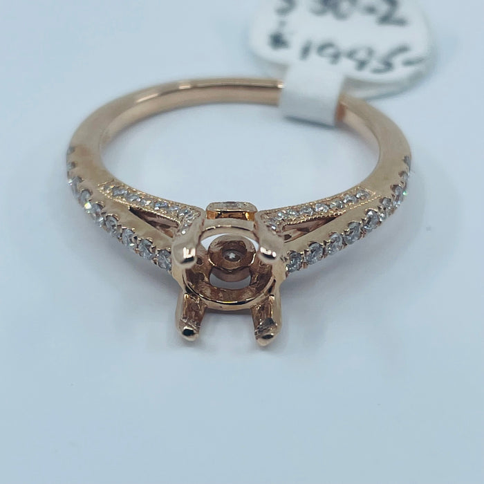 14kt Rose Gold .46ctw Diamond mounting