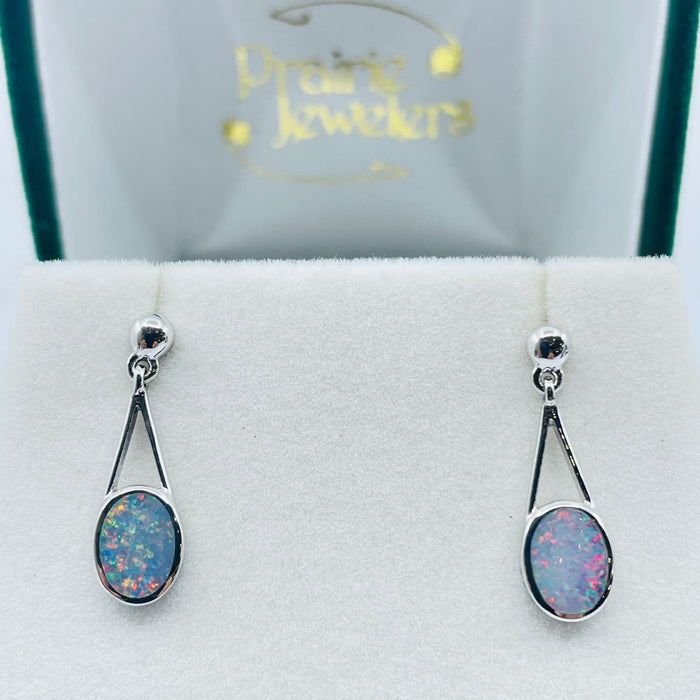 Sterling Silver Opal drop Earrings