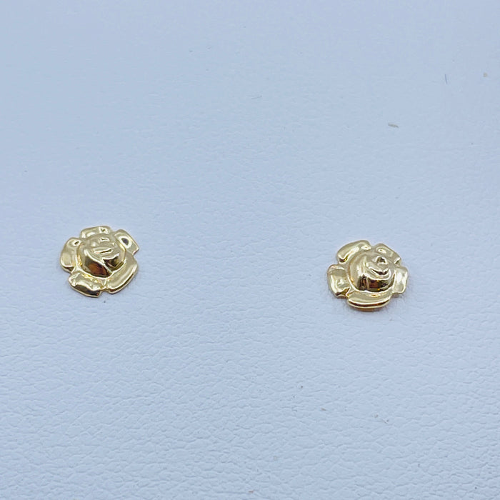 14kt Yellow Gold Rose Earrings
