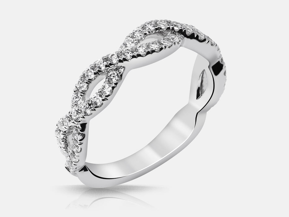 Twist Band set with 50 round brilliant diamonds totaling 0.45 carats.