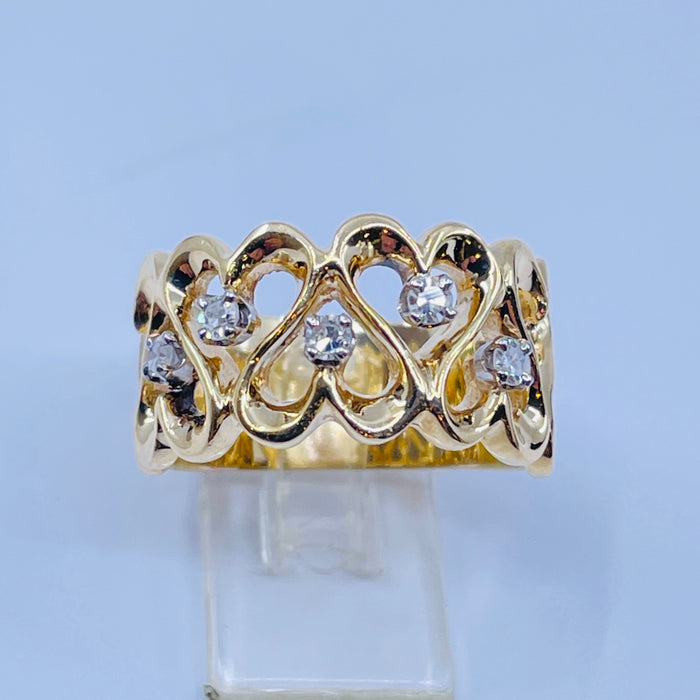14kt Yellow Gold 5 Diamond ❤️ Ring