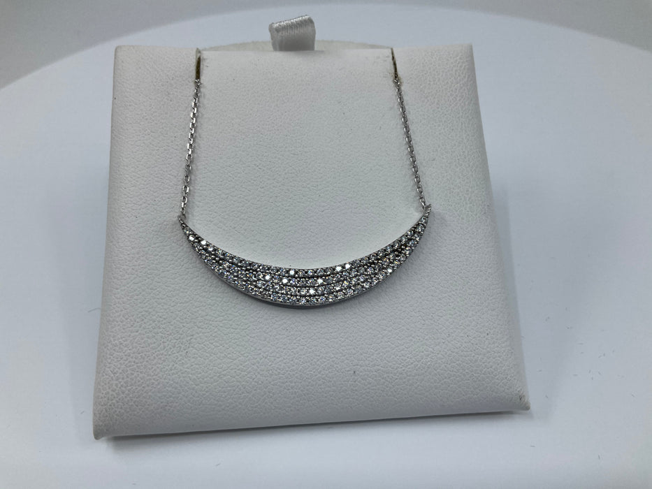 Sterling silver CZ Crescent necklace