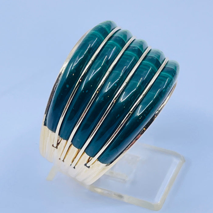 14kt Yellow Gold custom Malachite Band