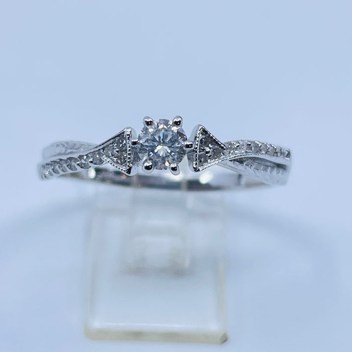 14kt White Gold multi Diamond ring