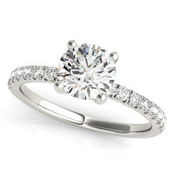 14kt White Gold lab grown diamond 1/4ctw mounting