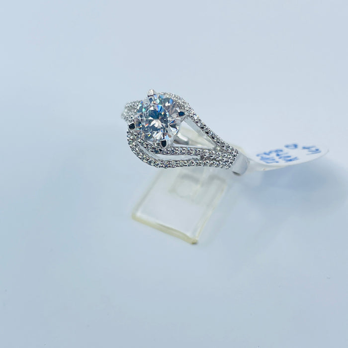 Sterling Silver CZ fashion ring 1ct center