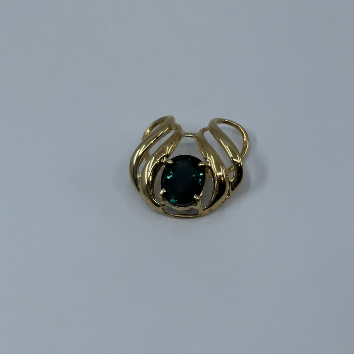 14kt Yellow Gold custom Sapphire pendant slide