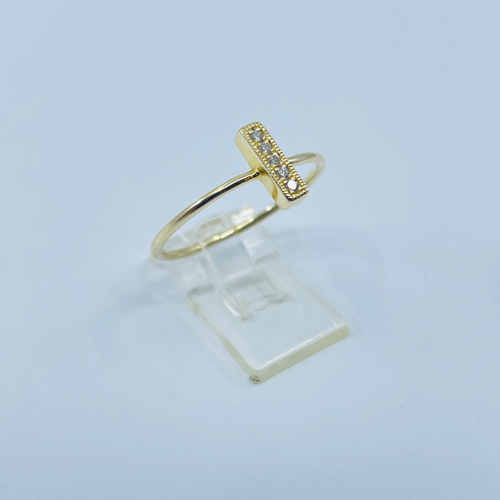 10kt Yellow Gold 5 Diamond .05ctw Bar Ring