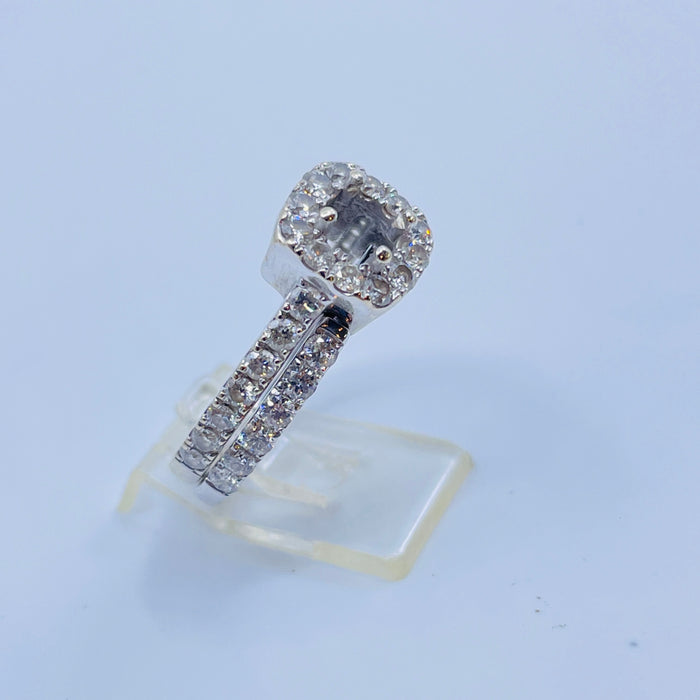 14kt White Gold Diamond halo Bridal set