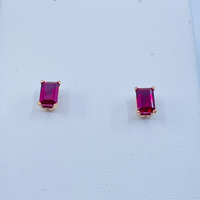 14kt Rose Gold Rubellite Tourmaline Earrings