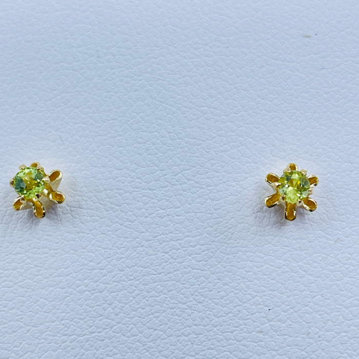 14kt Yellow Gold Peridot Earrings