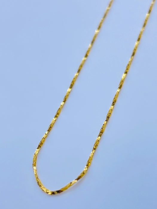 14kt Yellow Gold 24” twisted box chain