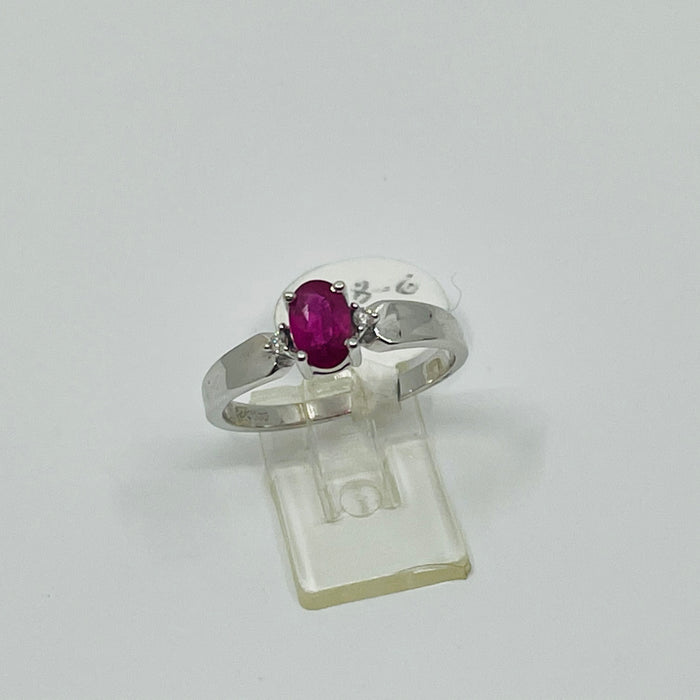 14kt White Gold Ruby and Diamond Ring