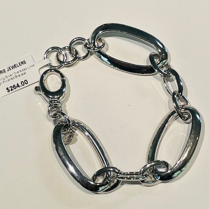 Sterling Silver 7.75” oversized Links Bracelet