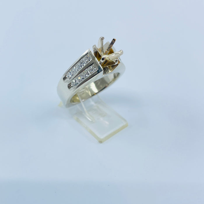 14kt White Gold 1ctw princess cut mounting