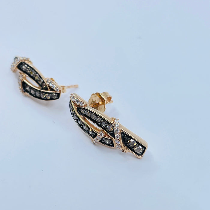 14kt Rose Gold Chocolate diamond earrings