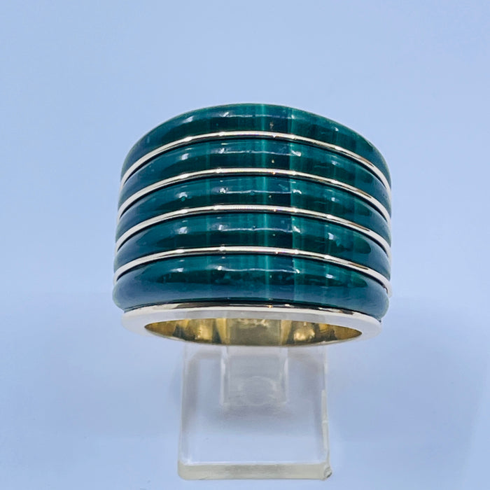 14kt Yellow Gold custom Malachite Band