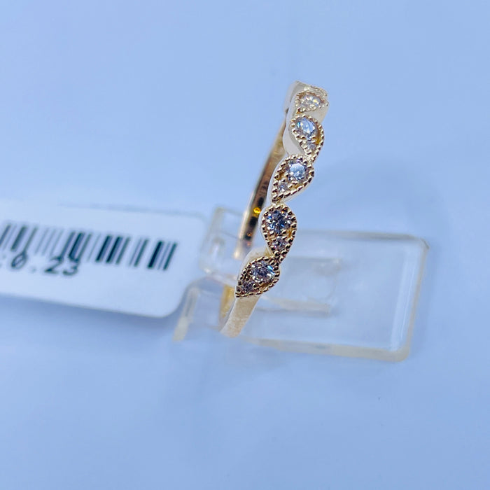 14kt Yellow Gold 14 Diamond .23ctw milled edge ring