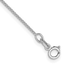 14K White Gold 20” .5mm Baby Box with Spring Ring Clasp