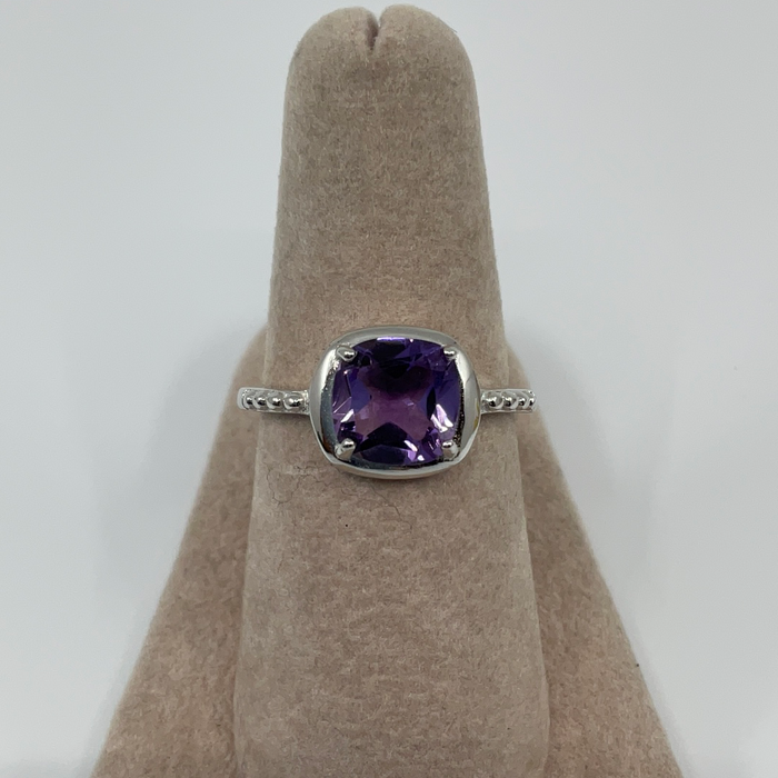 Sterling silver Amethyst square Ring