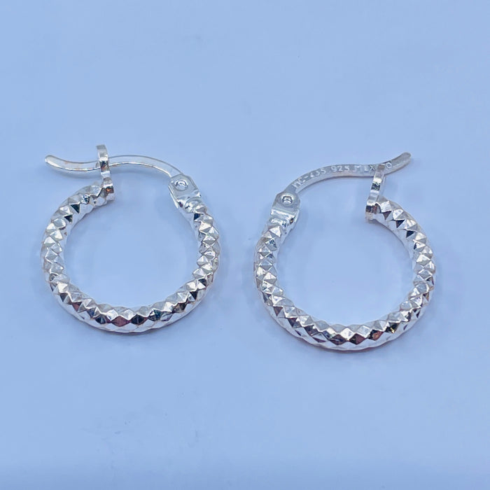 Sterling Silver fancy hoop Earrings