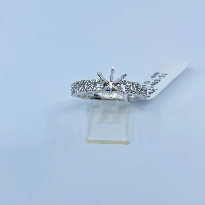 14kt White Gold .26ctw 64 diamond engagement ring