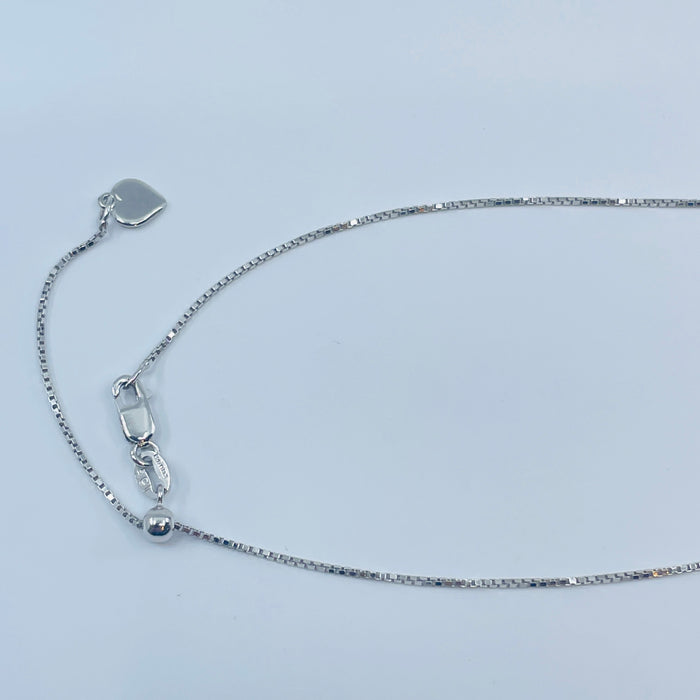 Sterling Silver 22” adjustable box chain