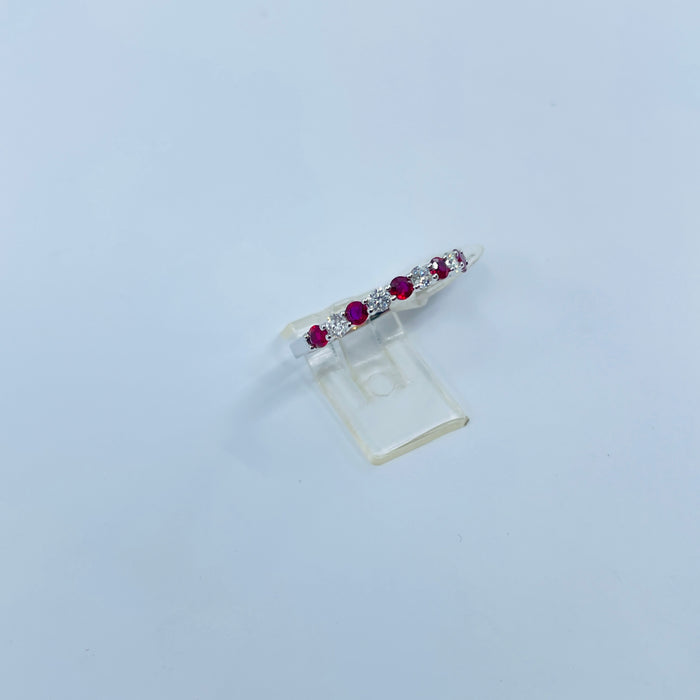 18kt White Gold Diamond and Ruby ring