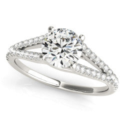14kt White Gold lab grown diamond 1/5ctw split shank mounting