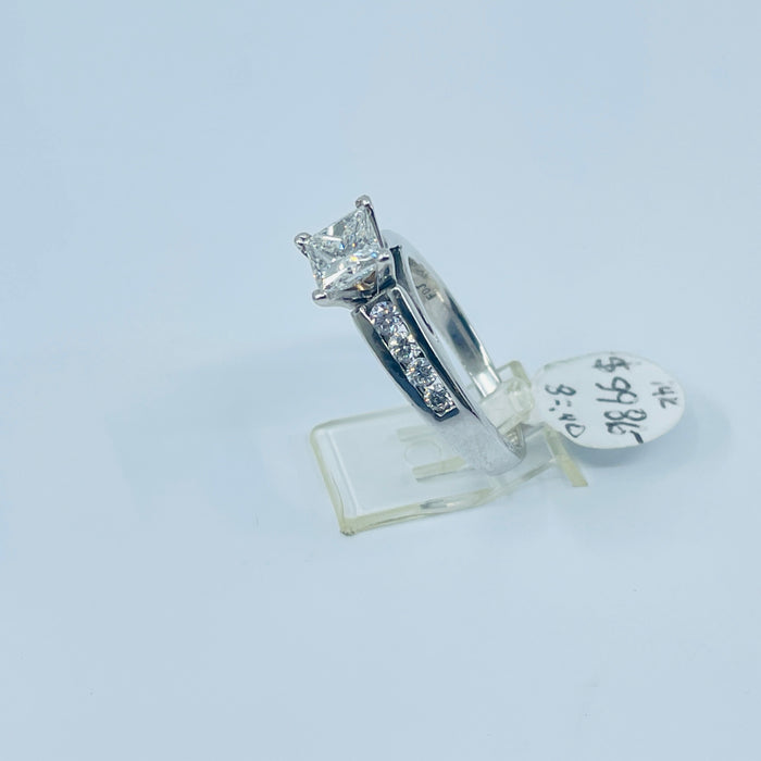 14kt White Gold Princess cut Diamond Engagement Ring