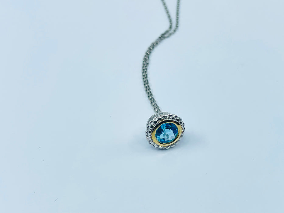 14kt and Sterling silver Topaz Pendant