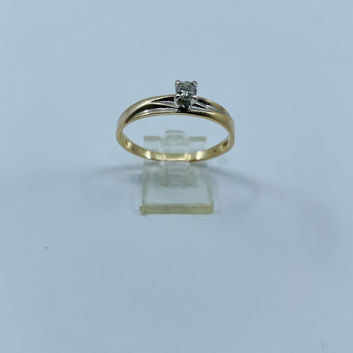 14kt TuTone .10ct Diamond Engagement Ring