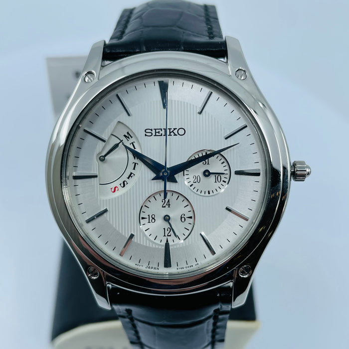 Retrograde Day/Date Steel Black Men's Watch SNT003