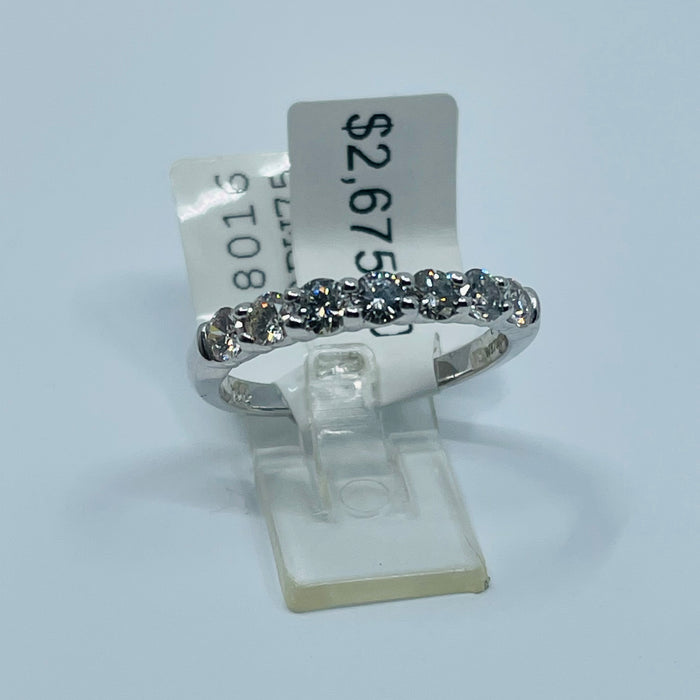 14kt White Gold 7 Diamond anniversary band JK/SI .79ctw