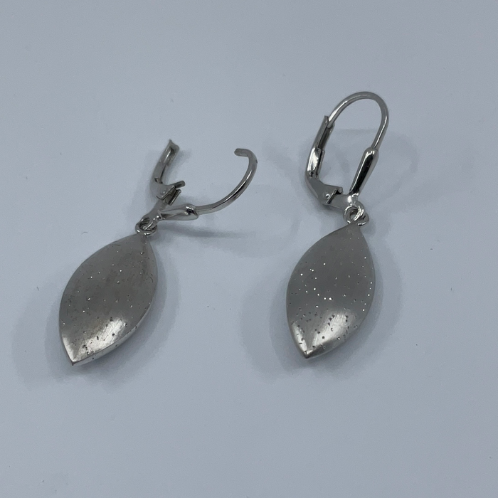 Sterling silver tear drop shaped drop earrings