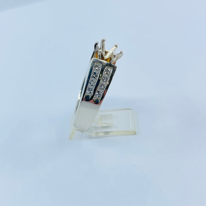 14kt White Gold 1ctw princess cut mounting