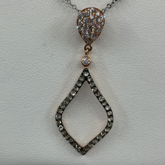 Sterling silver Rose plated CZ Pendant