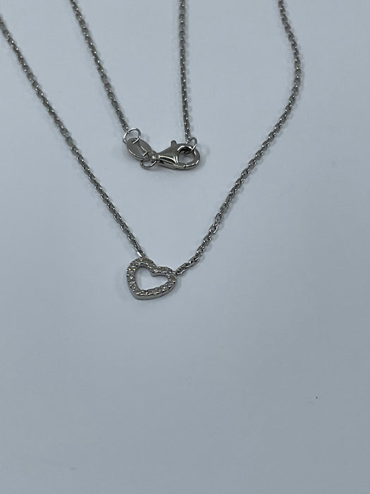 Sterling Silver .05ctw Diamond Heart Pendant