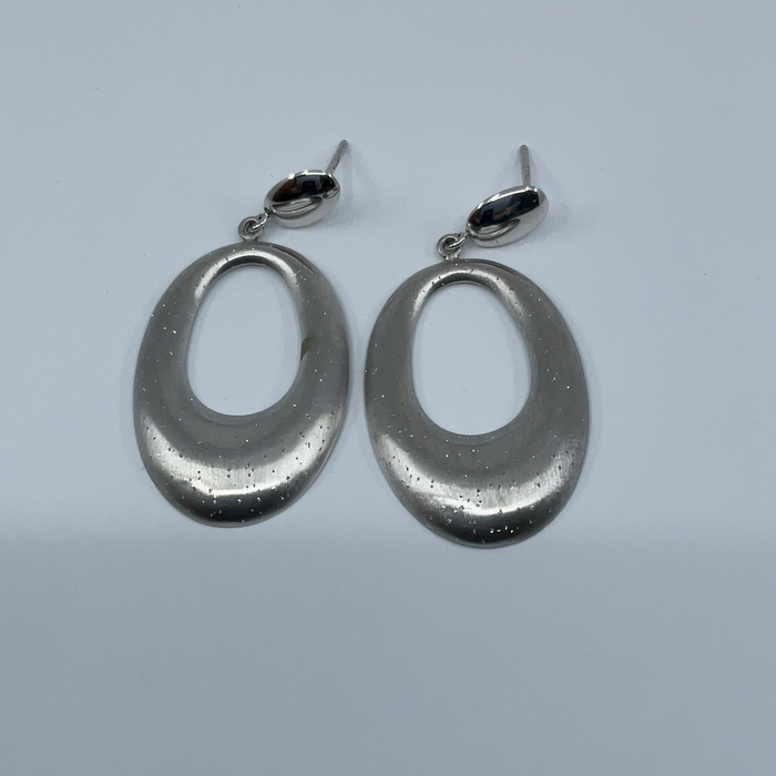 Sterling silver oval hoop earrings