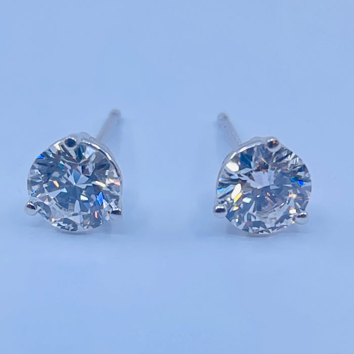 14kt White Gold  1.10ctw FG VS Martini set LG Diamond stud Earrings