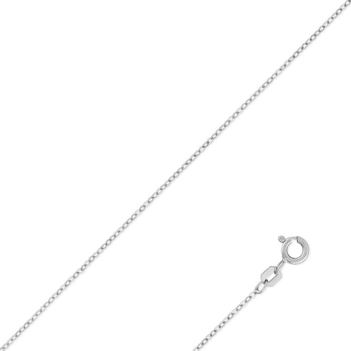 Sterling Silver 18” 1.4mm Thin D-C Cable Chain - Rhodium Plated