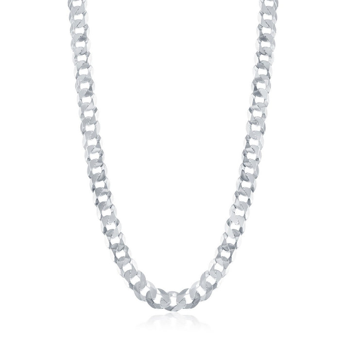 Sterling Silver 7.85mm 20” Cuban Chain - Rhodium Plated